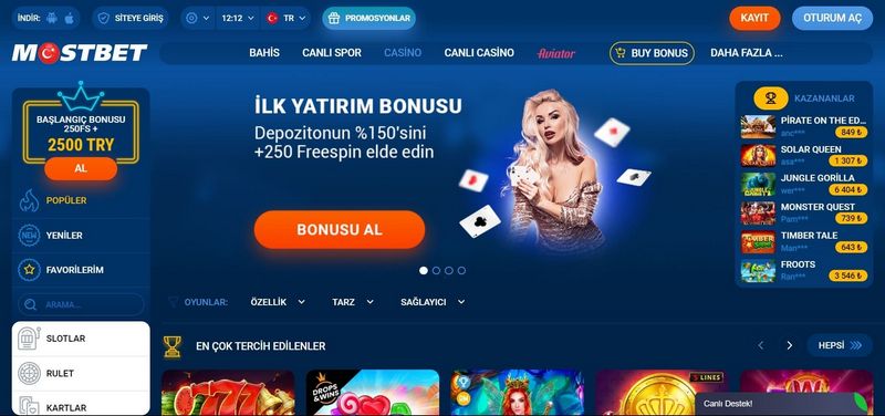 Mostbet online kaszinó oldal